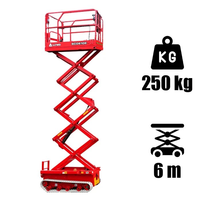LGMG SC0610E típusú ollós szerkezetű elektromos személyemelő
